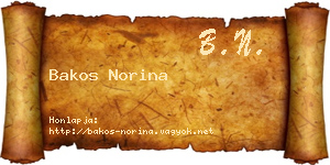 Bakos Norina névjegykártya